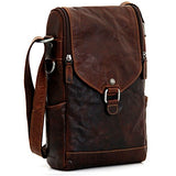 Jack Georges Voyager Leather Crossbody Messenger Bag & Wine Bag In Brown