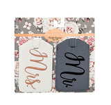 Miamica Mr. and Mrs. Bridal Luggage Tags, Gray and White