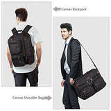 S-Zone 3-Way Vintage Laptop Backpack Messenger Shoulder Bag Hybrid Briefcase Bookbag Rucksack