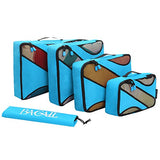 4 Set Packing Cubes,Travel Luggage Packing Organizers With Laundry Bag Blue