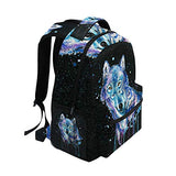 Backpack Travel Universe Wolf Space Galaxy School Bookbags Shoulder Laptop Daypack College Bag