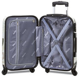 Dejuno 3-Piece Printed Lightweight Hardside Spinner Upright Hard Case Luggage Set - Paris Stamp