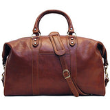 Floto Roma Travel Bag Saddle Brown Large Italian Leather Weekender Duffle