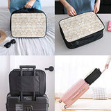Travel Bags Baroque White Damask Seamless Portable Duffel Trolley Handle Luggage Bag