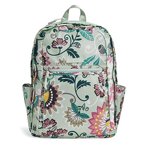 Vera Bradley Lighten Up Grand Backpack, Polyester, Mint Flowers