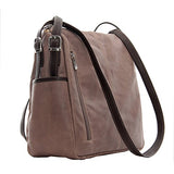 Piel Leather Top-Zip Handbag/Shoulder Bag, Toffee