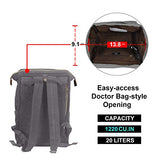 Veegul Stylish Doctor Style Multipurpose Canvas School Travel Backpack For Men Women Dual Pockets