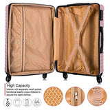Apelila 4 Piece TSA Hardshell Luggage Sets,Expandable Travel Suitcase,Carry On Luggage with Spinner Wheels Free Cover&Hanger Inside (Rose Gold)