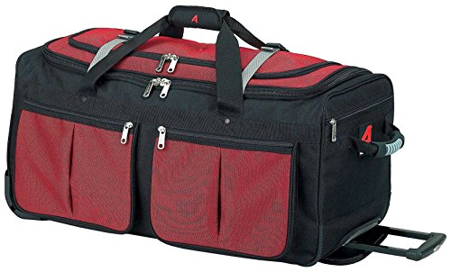 Athalon Luggage 29 Inch 15 Pocket Duffel, Red/Black, One Size