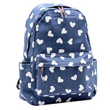 Damara Students Preppy Style Oxford Canvas Blue Backpack Shoulders Bag,Heart