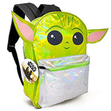 Mandalorian Large 16" Baby Yoda Backpack Bundle - Baby Yoda Activity Set Baby Yoda School Supplies with Stickers and Bookmark (Mandalorian School Backpack)