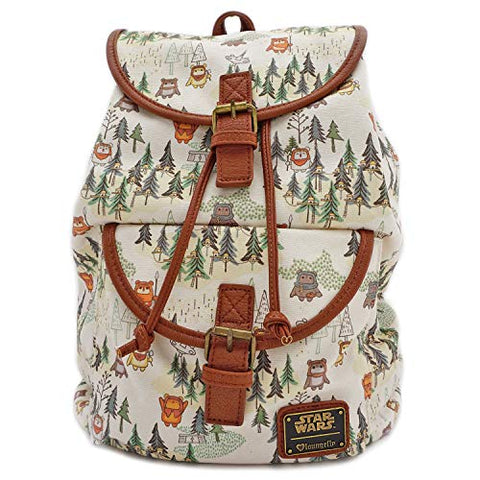 Loungefly x Star Wars Ewok Forest All Over Print Drawstring Backpack