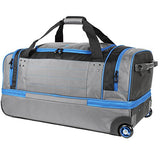 Ful Streamline 30in Soft Rolling Duffel Bag, Retractable Pull Handle, Split Level Storage, Grey