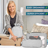 Packing Cubes 8 Sets Latest Design Travel Luggage Organizers Include Waterproof Shoe Storage Bag Convenient Packing Pouches for Traveller (Navy blue)