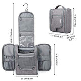 Hanging Travel Toiletry Bag Cosmetic Make up Organizer for Women and Men (Grey)