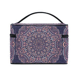 GIOVANIOR Flower Mandala Large Cosmetic Bag Travel Makeup Organizer Case Holder for Women Girls