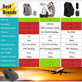 Sencezo Inflatable Travel Pillow Sleep Aid - with Eye Mask, Earplugs, & Carry Pouch - Airplane Pillow for Long-Haul Flights & Road Trips - Fast Inflate / Deflate, Compact, & Fully Supportive Accessories