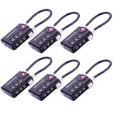 TSA Approved Luggage Locks, Travel Locks Which Also Work Great as Gym Locks, Toolbox Lock, Backpack and more, Black 6 Pack