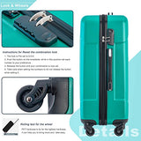 Merax 3 Piece P.E.T Luggage Set Eco-Friendly Light Weight Spinner Suitcase (Green)