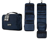 TRAVANDO Hanging Toiletry Bag"FLEXI" + 7 TSA Approved Liquid Bottles - Travel Set for Men and Women - Toilet Kit for Cosmetics, Makeup - Organiser for Suitcase - Wash Bag with Containers