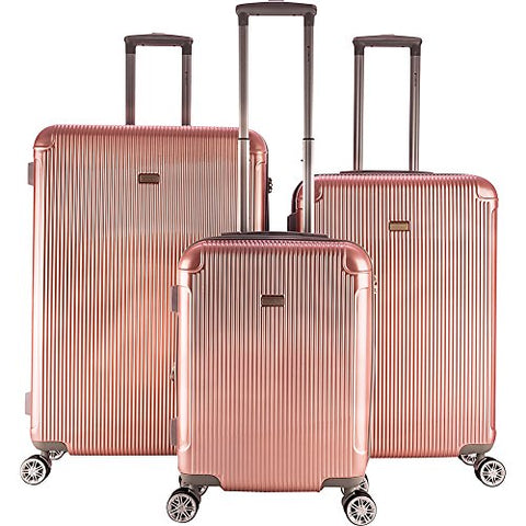 Gabbiano Genova 3 Piece Expandable Hardside Spinner Luggage Set (Rose Gold)