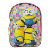Minions 10 Toddler / Mini Backpack - Pink And Lime Green
