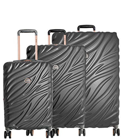 Delsey Paris Alexis 3-Piece Lightweight Luggage Set Hardside Spinner Suitcase with TSA Lock (21"/25"/29") (Platinum/Rose Gold)