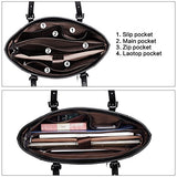 BOSTANTEN Women Briefcase Leather Laptop Tote Handbags 15.6" Computer Shoulder Bags Black