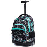 Yexin Kids Print Pattern Trolley Schoolbag - Waterproof Wheeled Rolling Backpack For Girls And Boys