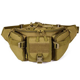 Tactical Waist Pack Bag Military Fanny Packs Waterproof Hip Belt Bag Pouch for Hiking (Brown)