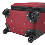3 Piece Expandable Luggage Set Includes 28" Suitcase, 24" Upright, and 20" Carry-On with Smooth Spinner Wheels and Reinforced Material, Red Color Option