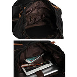 Berchirly Casual Unisex Vintage Canvas Laptop Backpack Rucksack Travel Bookbag Black