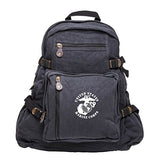 United States Marine Corps Army Sport Heavyweight Canvas Backpack Bag in Black & White, Large