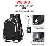 Wothe Unisex Anime banana fish Backpack USB with Charging Port Student School Bag Laptop Cosplay Bag (Black 5)