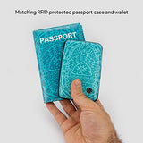 Maui and Sons RFID Protected Wallet and Passport Cover Set - Prevent Electronic RFID Scan Theft (California Teal)