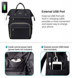 Laptop Backpack Women Teacher Backpack Nurse Bags, 15.6 Inch Womens Work Backpack Purse Waterproof Anti-theft Travel Back Pack with USB Charging Port (Black)