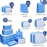 G4Free 9 Set Packing Cubes - Water Resistant Mesh Travel Luggage Accessories Packing Organizer with