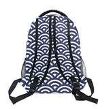 Stylish Retro Japanese Waves Backpack- Lightweight School College Travel Bags, ChunBB 16" x 11.5" x 8"