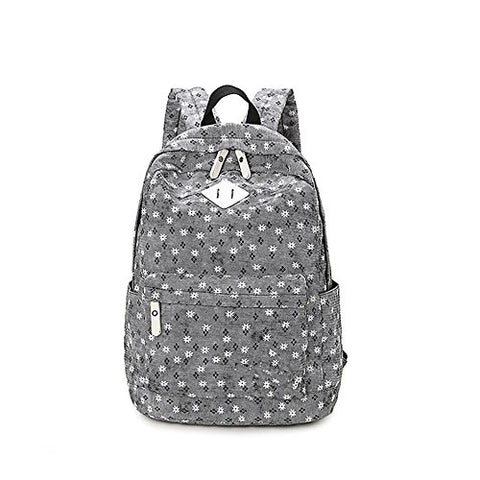 S Kaiko Flower Pattern Canvas Backpack Casual Daypacks School Backpack For Women And Men Laptop