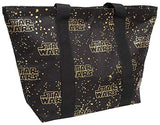 Disney Tote Travel Bag Star Wars Logo Black Gold Print