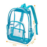 Clear Backpack, Heavy Duty Transparent Bookbag - Oil Blue