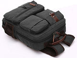 Berchirly Men's Vintage Canvas School Backpack Laptop Bookbag Black