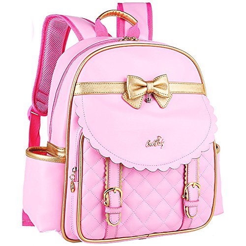 Gazigo Children Princess Waterproof PU Backpack for Elementary School Girls