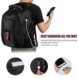 Travel Laptop Backpack,17.3 Tsa Durable College School Computer Bag W/ Usb Charging