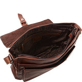 Mancini Leather Goods Messenger Bag with RFID Secure Pocket (Black)