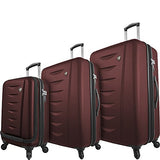 Mia Toro Italy Tasca Moderna Hardside Spinner Luggage 3 Piece Set - Burgundy