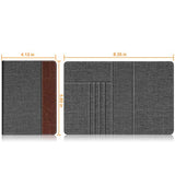 Fintie Passport Holder Travel Wallet RFID Blocking Fabric Card Case Cover, Denim Charcoal/Brown