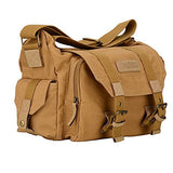 DSLR Camera Shoulder Case Strap Bag Portable Diagonal for Canon Nikon Sony Olympus Pentax (Khaki)