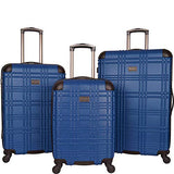 Ben Sherman Nottingham 28" Lightweight Durable Hardside 4-Wheel Spinner Checked Suitcase, Cobalt