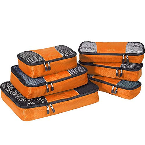 eBags Packing Cubes for Travel - 6pc Value Set - (Tangerine)